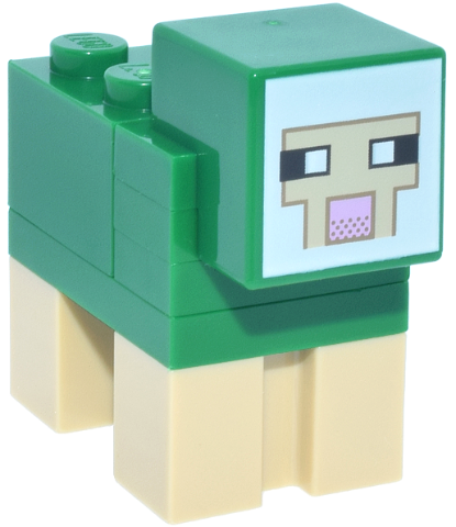 Lego Minecraft Sheep, Green - Brick Built