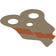 Lego Neckwear Cape, Pauldron, Angular with Dark Orange Stripe Print / Dark Tan