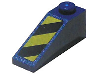 Lego Slope 33 3 x 1 with Black and Yellow Danger Stripes Pattern Model Left Side (Sticker) - Set 7703