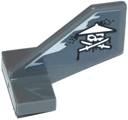 Lego Tail Shuttle, Small with White Ninja Skull with Crossed Swords Pattern on Both Sides (Stickers) - Set 70601