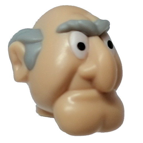 Lego Minifig Head Special (Statler) / Light Nougat
