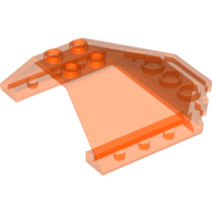 Lego Windscreen 6 x 6 x 2 Canopy / Trans-Neon Orange