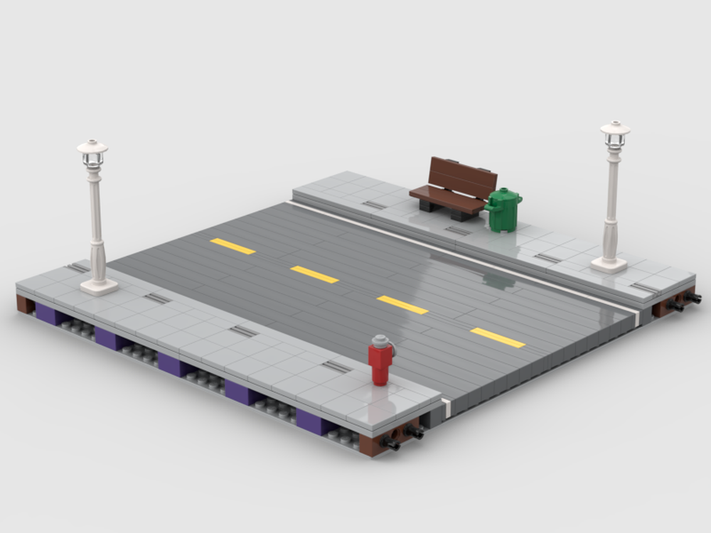 Lego Basic detailed modular MILS road (straight)