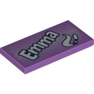 Lego Tile 2 x 4 with 'Emma' Paintbrush Print
