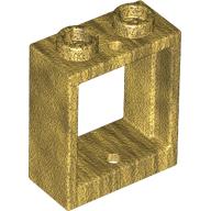 Lego Window 1 x 2 x 2 Flat Front / Pearl Gold