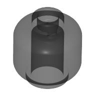 Lego Minifig Head [Plain] [Vented Stud - 2 Holes] / Trans-Black