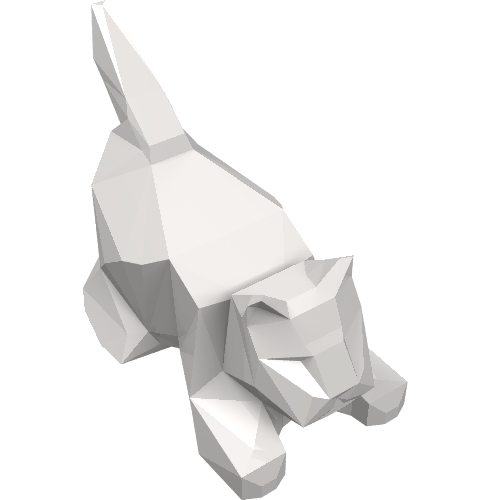 Lego Animal, Cat, Kitten Crouching [Plain] / Very Light Bluish Gray