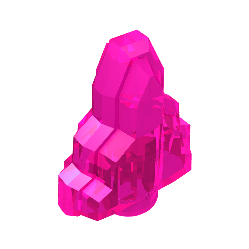 Lego Rock 1 x 2 Crystal Stepped / Trans-Dark Pink