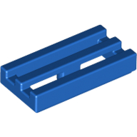 Lego Tile Special 1 x 2 Grille with Bottom Groove / Blue