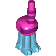 Lego Minifig Creature Body, 4 Medium Azure Legs, Long Neck with Magenta Stripes Print (Troll) / Dark Pink