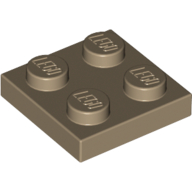 Lego Plate 2 x 2 / Dark Tan