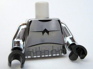 Lego Torso SW Armor Stormtrooper Black Chest Marking with Line Pattern / Chrome Silver Arms / Black Hands