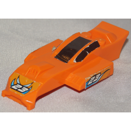 Lego Vehicle Body, Top Fast Food Racer 4 X 8 with Front Scoop and Rear Spoiler / Orange