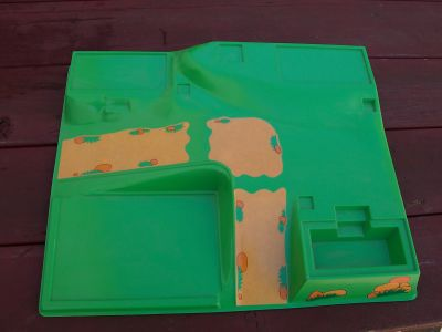 Lego Baseplate Raised 46 x 56 with Plate Indentations and Ramps, No Studs with Tan Print (Stickers)