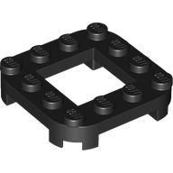 Lego Plate Round Corners 4 x 4 x 2/3 Circle with 2 x 2 Opening / Black