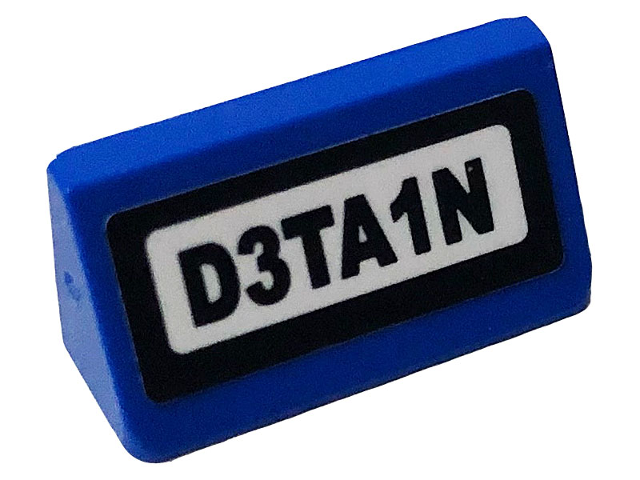 Lego Slope 30 1 x 2 x 2/3 with 'D3TA1N' Pattern (Sticker) - Set 60242