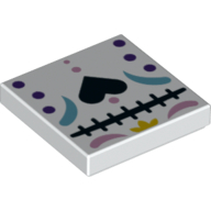 Lego Tile 2 x 2 with Black Heart, Dark Purple Dots, Bright Pink / Dark Turquoise Decoration Print