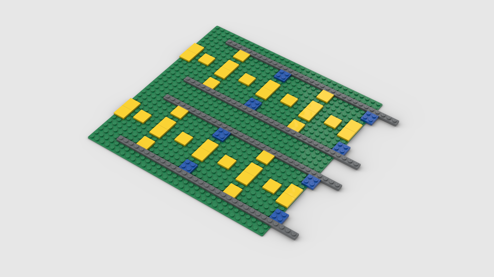 Lego Ballasted Straight Track Interlocking Baseplates (32x32)