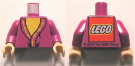 Lego Torso Harry Potter Dumbledore Pattern - LEGO Logo on Back / Light Purple Arms / Light Nougat Hands