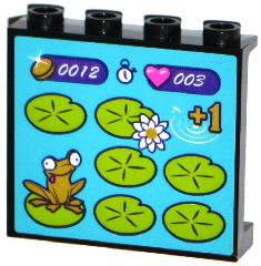 Lego Panel 1 x 4 x 3 with Side Supports - Hollow Studs with Frog on Lilypad Arcade Game Display Pattern (Sticker) - Set 41127