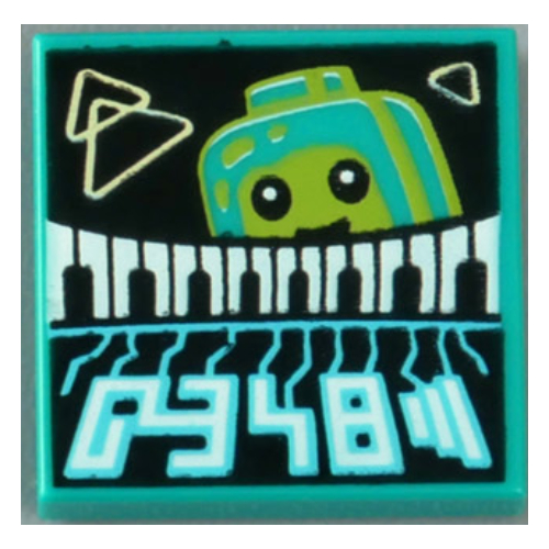 Lego Tile 2 x 2 with Synthwave Music Print (43115-1)