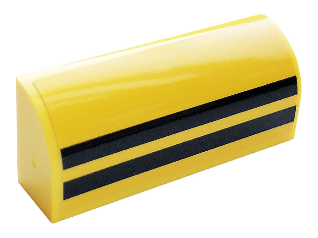 Lego Slope, Curved 1 x 4 x 1 1/3 with 2 Black Stripes Pattern (Sticker) - Set 60306