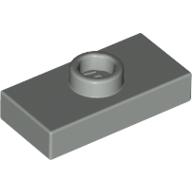 Lego Plate Special 1 x 2 with 1 Stud without Groove (Jumper) / Light Gray