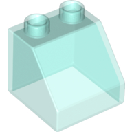 Lego Duplo Brick 2 x 2 Slope 45° / Trans-Light Blue