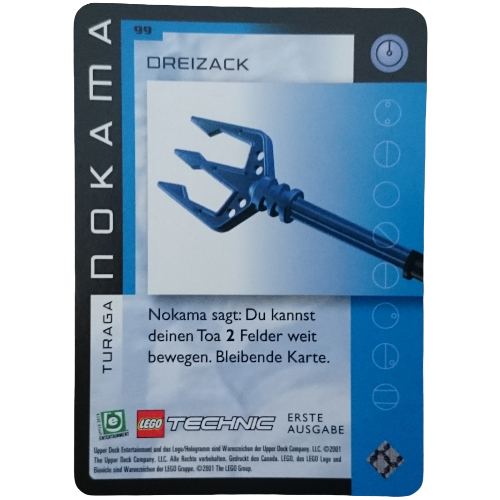 Lego Trading Card, Bionicle Game: QftM - 99 Turaga - Nokama - Fork-Shaped Staff / [No Color/Any Color]