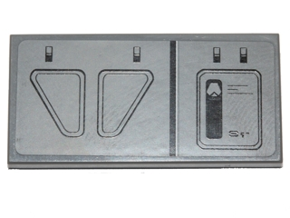 Lego Tile 2 x 4 with First Order Snowspeeder Hull Plates Pattern Model Right Side (Sticker) - Set 75100 / Dark Bluish Gray