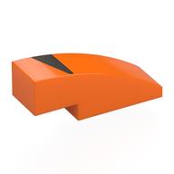 Lego Brick Curved 3 x 1 No Studs with Silver Grille Print / Orange
