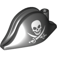 Lego Hat Pirate Bicorne with Skull and Crossed Cutlasses Print