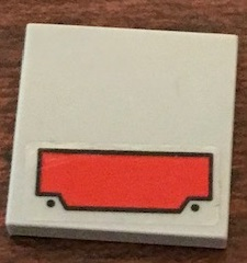 Lego Tile 2 x 2 with Red Pyramid Shape Pattern (Sticker) - Set 76127