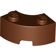 Lego Brick Round Corner 2 x 2 Macaroni with Stud Notch and Reinforced Underside [New Style] / Reddish Brown