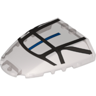 Lego Windscreen 6 x 7 x 1 1/3 with Black and Dark Blue Frame Print