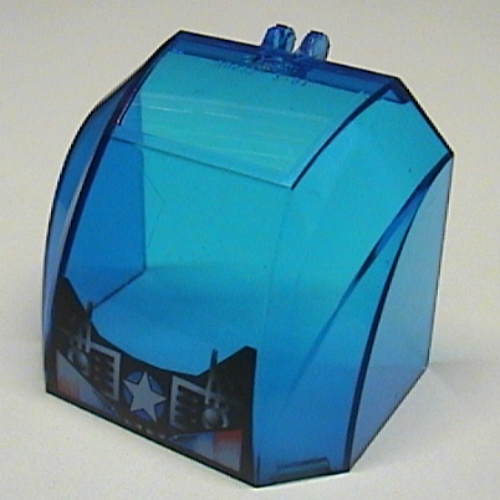 Lego Windscreen 4 x 6 x 4 Canopy with Hinge and White Star and Vents Print