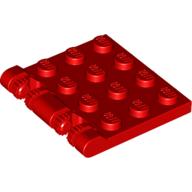 Lego Hinge Plate 3 x 4 Locking Dual 2 Finger, 9 Teeth / Red