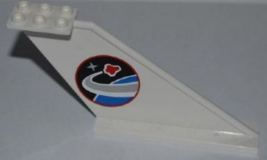Lego Tail 12 x 2 x 5 with Space Center Logo Pattern on Both Sides (Stickers) - Set 3367