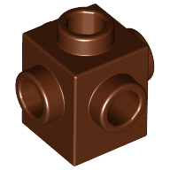 Lego Brick Special 1 x 1 Studs on 4 Sides / Reddish Brown