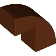Lego Brick Curved 1 x 2 x 1 2/3 with 1 Cutout / Reddish Brown