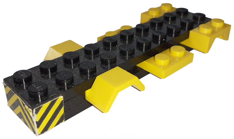 Lego Stickered Assembly 10 x 4 x 1 with Black and Yellow Danger Stripes Pattern (Sticker) - Set 622