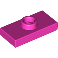 Lego Plate Special 1 x 2 with 1 Stud with Groove and Inside Stud Holder (Jumper) / Dark Pink