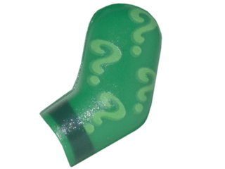 Lego Arm, Left with Bright Green Question Marks and Dark Green Cuff Pattern