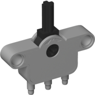 Lego Pneumatic Switch with Pin Holes, Axle Hole and Stepped Outlets / Light Bluish Gray