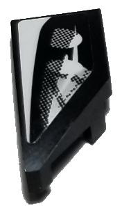Lego Wedge 2 x 1 x 2/3 Left with Car Headlight Pattern (Sticker) - Set 75885 / Black