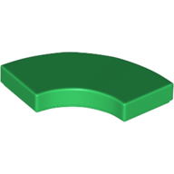 Lego Tile 2 x 2 Curved, Macaroni / Green