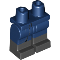 Lego Hips with Dark Blue Legs and Black Boots Pattern with Long Coattail Print / Dark Blue