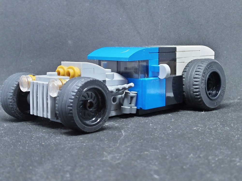 Lego Ford Model A hot rod, in the colors of the Estonian flag