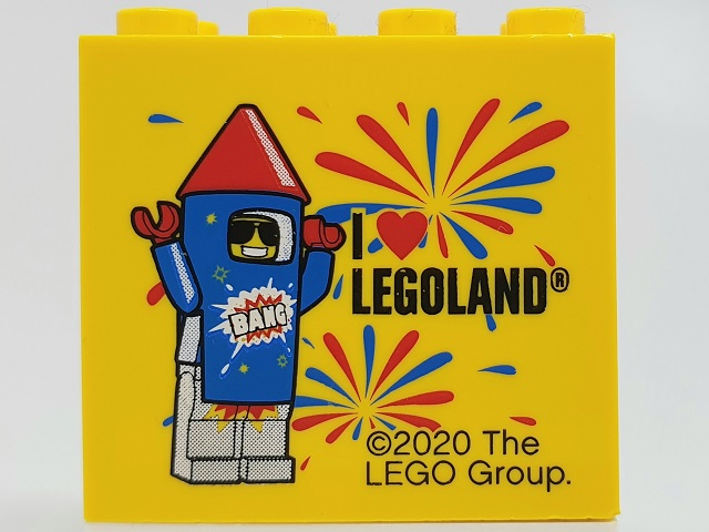 Lego Brick 2 x 4 x 3 with I Heart LEGOLAND Pattern (2020 Version)