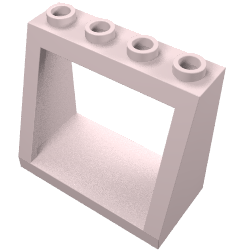Lego Windscreen 2 x 4 x 3 Frame with Hollow Studs / Light Pink